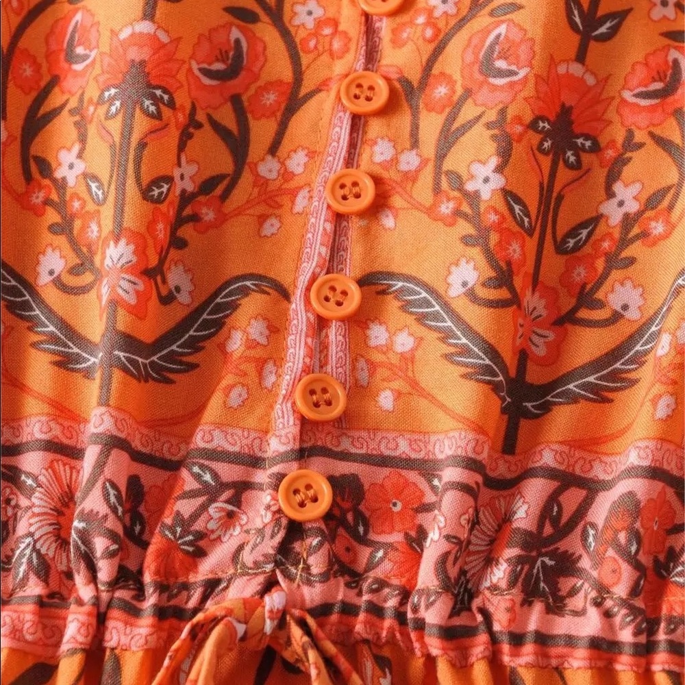 Floral Drawstring Mini Dress - Picture 8 of 15